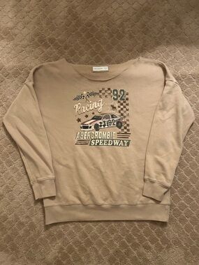 Abercrombie & Fitch Beige 'Abercrombie Speedway' Racing Sweatshirt 15/16